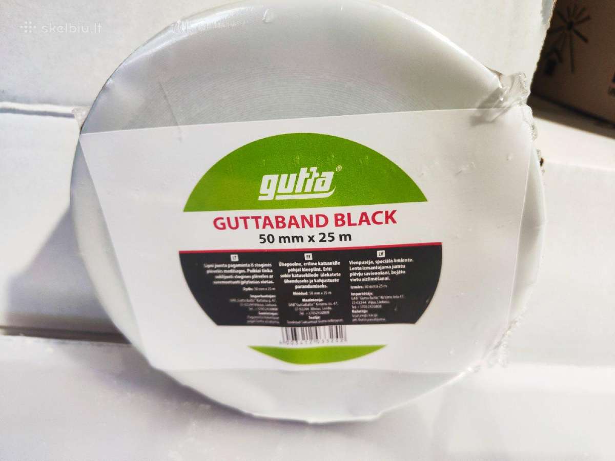 Guttaband līmlente, melna