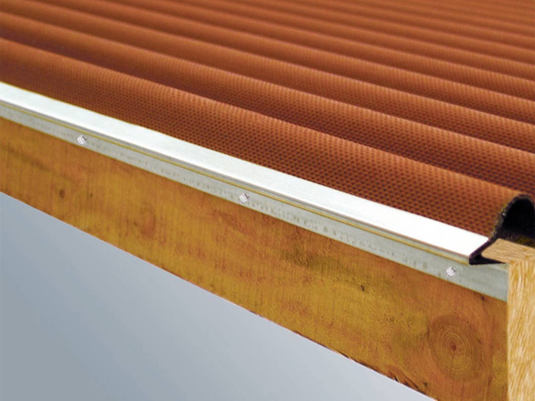 Cinkuotas kraštų apdailos profilis bituminėms plokštėms