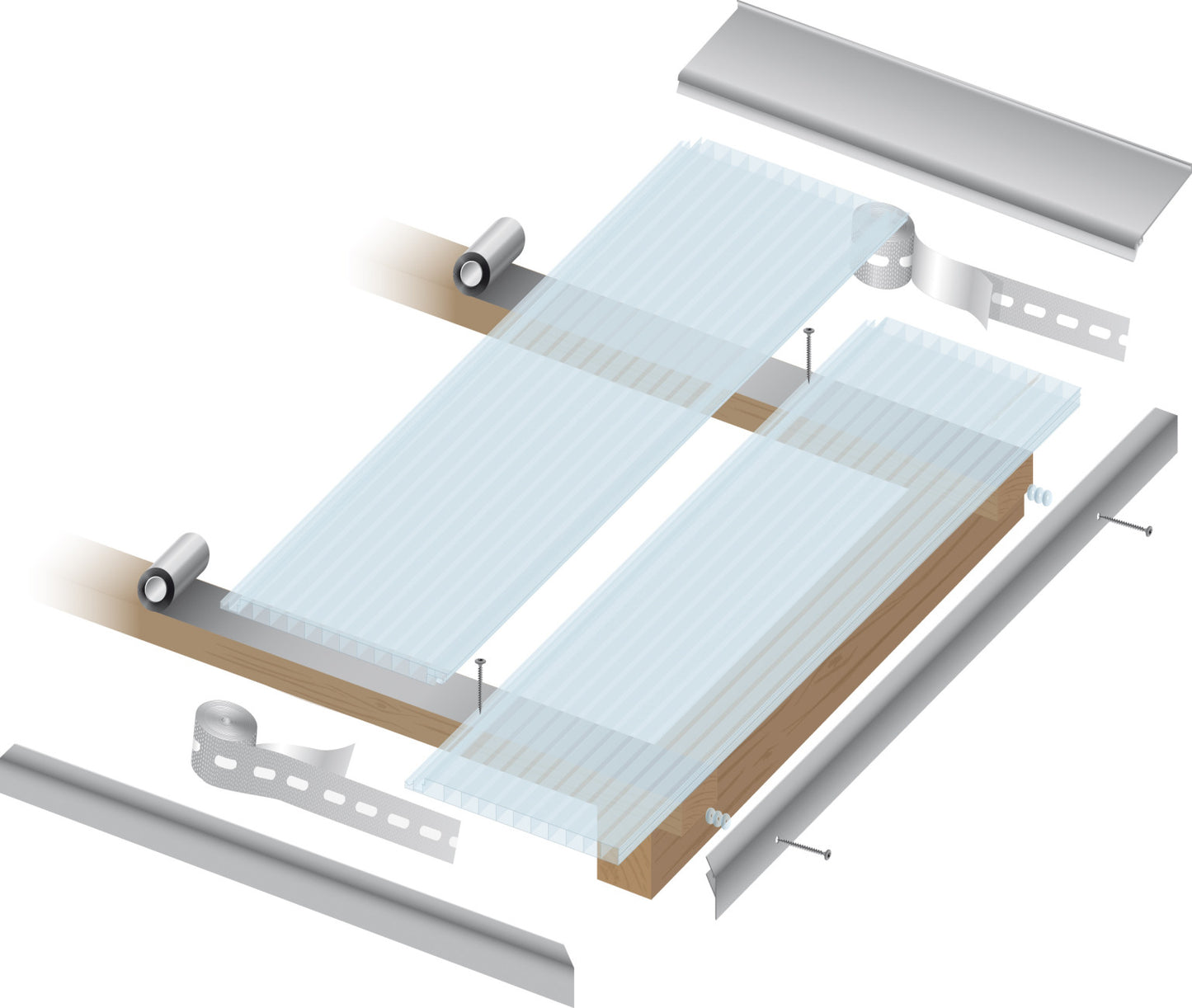 EasyClick terasos polikarbonato stogas 200 mm