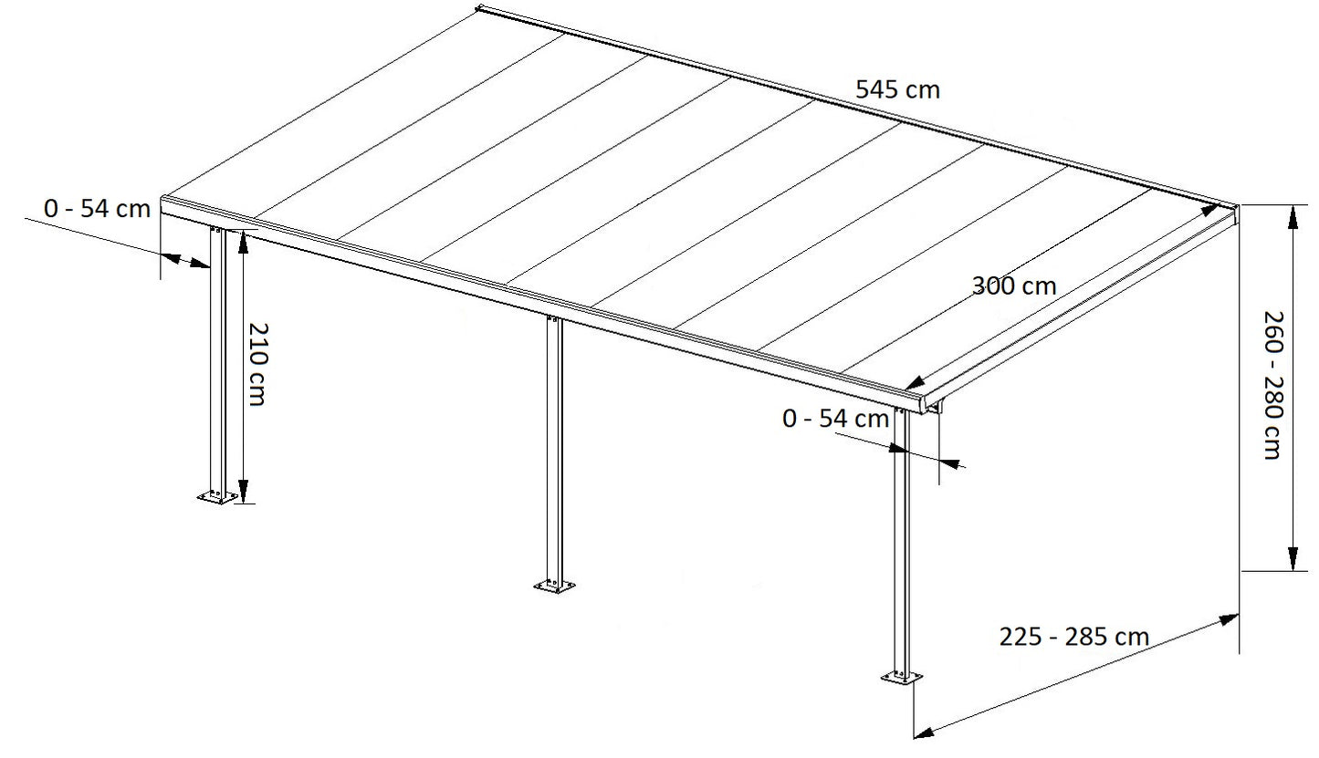 EKO Terases jumts ar 8mm polikarbonātu