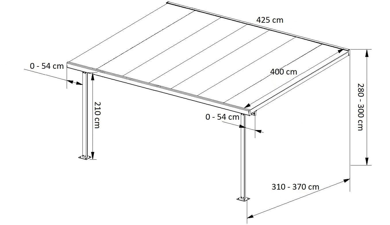 EKO Terases jumts ar 8mm polikarbonātu
