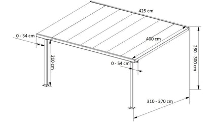 EKO Terases jumts ar 8mm polikarbonātu